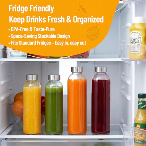 Clear Glass Bottles with Lids (6 Count)