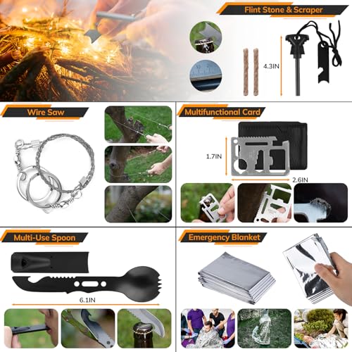 Survival Kit 250pcs Survival Tools Tactical Gear and Trauma Bag