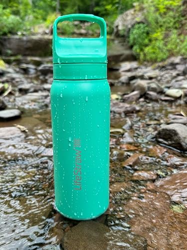 Go Series Insulated Stainless Steel Water Filter Bottle for Travel and Everyday Use Removes Bacteria