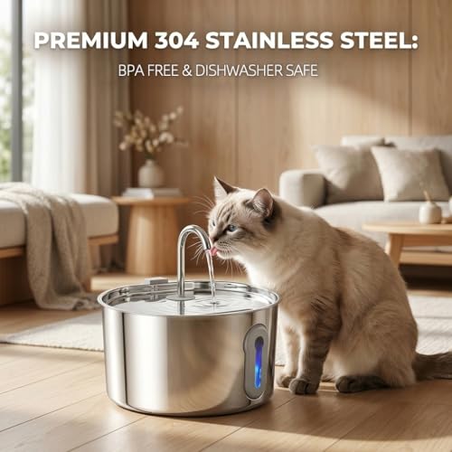 Stainless Steel Cat Water Fountain
