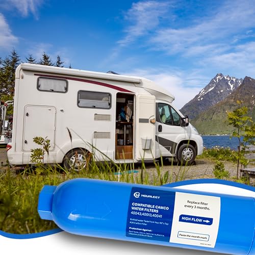 4 Pack RV Inline Water Filter with 2 Flexible Hose Protector