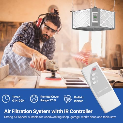 360 Degree Intake Air Filtration System for Woodworking (1350 CFM)