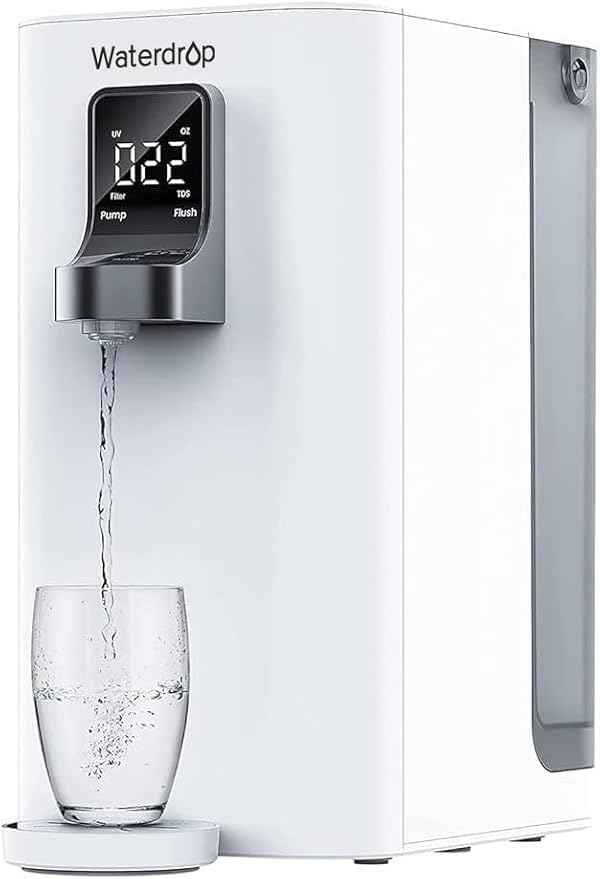 Waterdrop K19-S Countertop Reverse Osmosis System, 4 Stage Reverse Osmosis Water Filter Countertop, 3:1 Pure to Drain, Reduce PFAS, No Installation Required, BPA Free