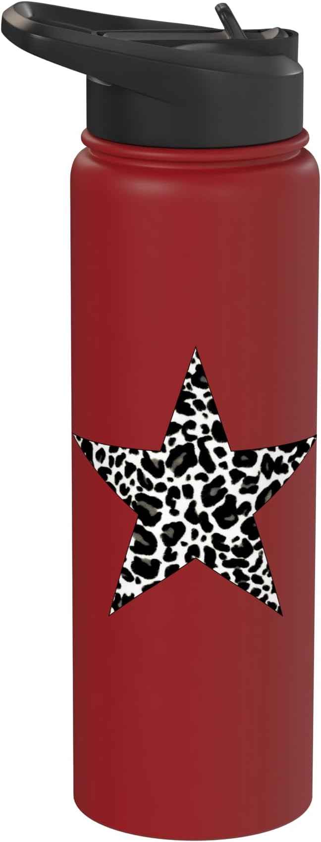 Star Shape - Cute Cheetah Leopard Print Graphic Stainless Steel Insulated Water Bottle