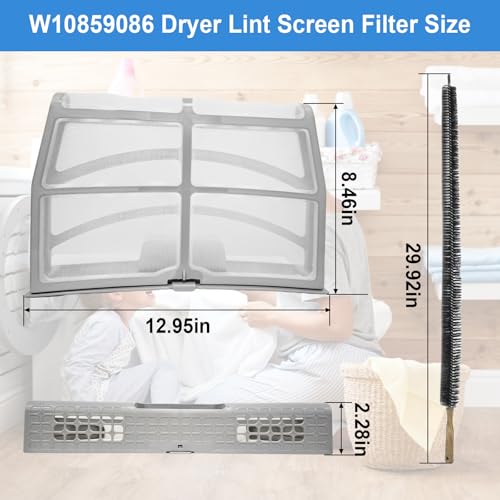 W10859086 Dryer Lint Screen Filter Replacement for Whirlpool Maytag Kenmore