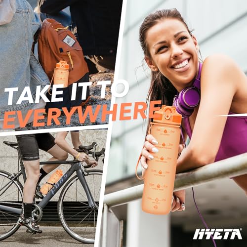 Plastic Water Bottle With Straw & Time Marker