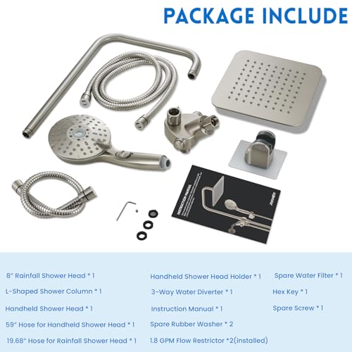 8" Dual Shower Head Combo