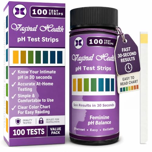 Vaginal pH Balance Test Strips. Personal Wellness Kit for Women. Supports Feminine Hygiene (100 Count)