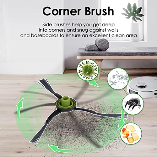 15 Pack) X1 Omni Replacement Parts for ECOVACS DEEBOT DEEBOT X1 Omni X1 PRO Omni X1Omni T10 Omni Robot Vacuum Accessories, 1 Roller Brush, 3 HEPA Filters, 3 Dust Bags, 4 Side Brushes, 4 Mop Pads (15 Count)