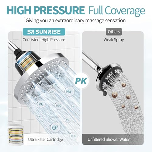 7 Inch Filtered Shower Head with High Pressure Spray