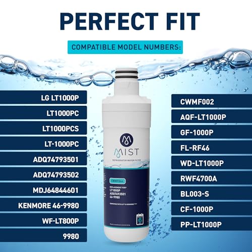 ADQ74793501 Refrigerator Water Filter Replacement for LG LT1000P (3 Count)