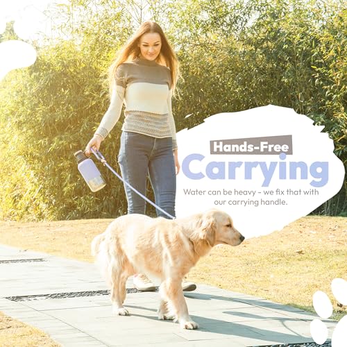 Portable Dog Water Bottle with 2 Removable Water Bowls for Dogs