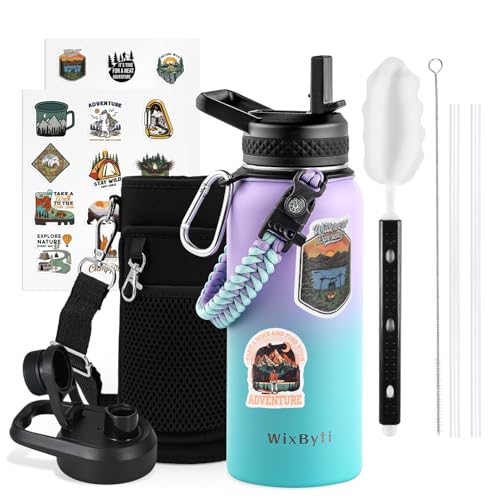 32 oz Insulated Water Bottle with Straw
