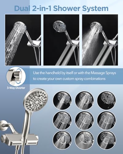 Filtered Shower Head with Handheld Combo Brushed Nickel