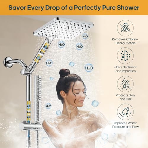 High Pressure Filtered Shower Head with Handheld Combo