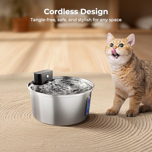 Wireless Stainless Steel Pet Water Fountain