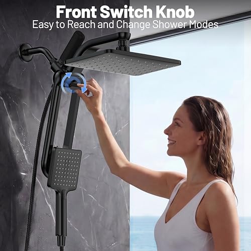 Dual Filtered Rainfall Handheld Showerhead Spray Combo with 7 Modes