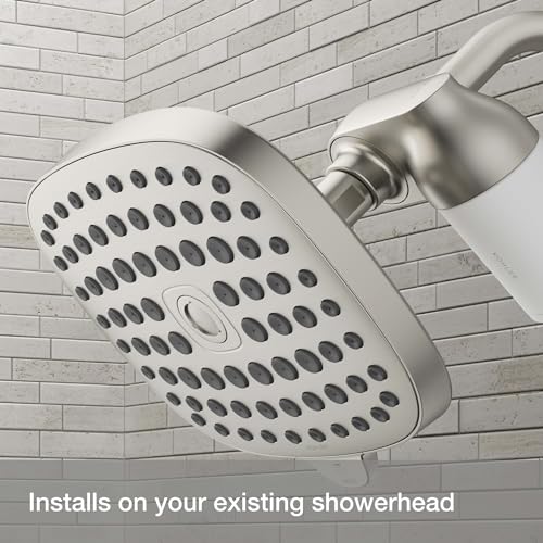 R24670-G-BN Aquifer Filtered Showerhead with Water Filter System, Multifunction Shower Head with Filters Combo Kit for Skin and Hair, Vibrant Brushed Nickel