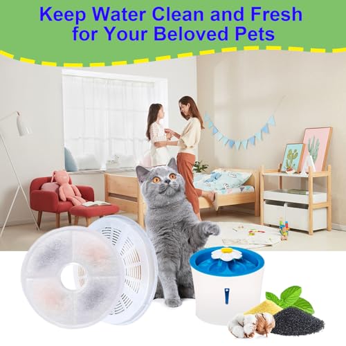 Cat Water Fountain Filter Replacement for 3L Flower Cat Drinking Fountain