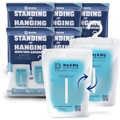 5 Packs Hybrid Moisture Absorbers & Musty Odor Eliminator Dehumidifier to Control Excess Moisture for Basements