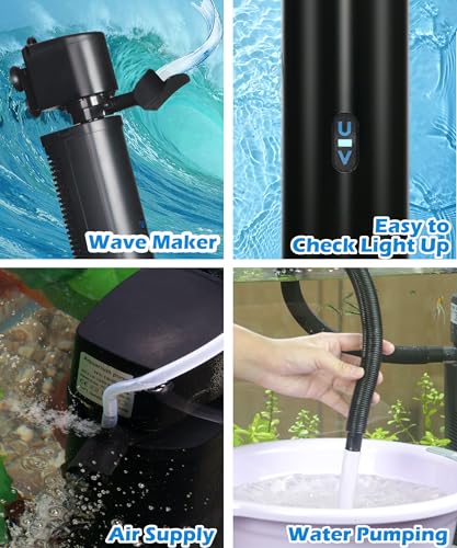 400GPH Aquarium Filter with 7W U