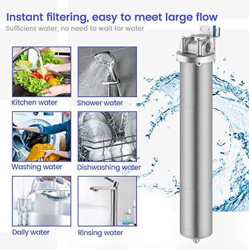 NSF ANSI 42 Certification 304 Stainless Steel Filter Housing for 20" Filter Cartridge