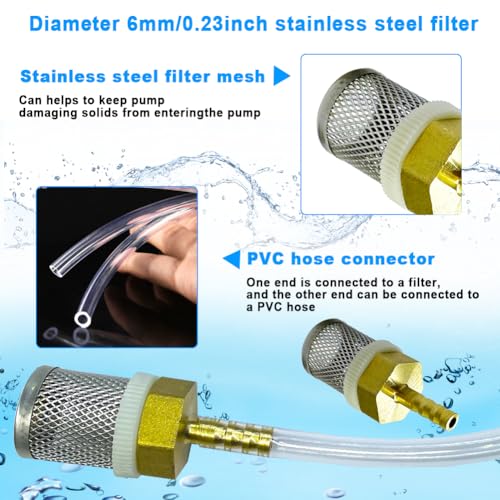 Stainless steel filter copper tube joint 6mm diameter hose connection