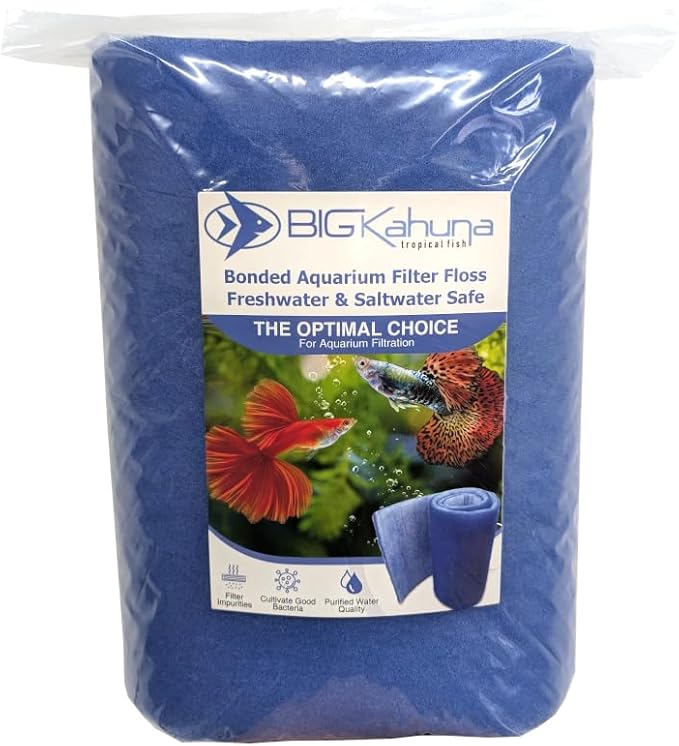 Big Kahuna Aquarium Filter Floss Rolls – 12-inch Pond and Aquarium Filter Media – 1-inch Thick Wet/Dry Aquarium Filter Pad – Bonded Filter Media Pad for Freshwater or Marine Aquariums, Ponds – 6ft - AquaVibe