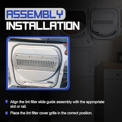 WE22X35337 Lint Screen Cover Grid & Slide Guide Assembly for GE Hotpoint