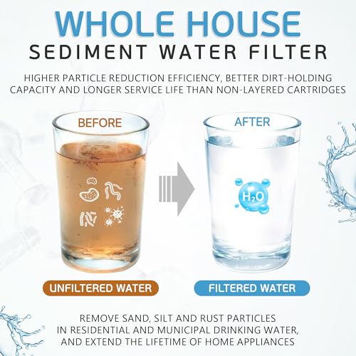 1 Micron Sediment Water Filter Cartridge 10"x2.5" (50 Count)