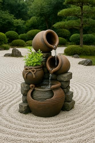 FCL055 Multi Pots Outdoor Water Fountain with Flower Pot