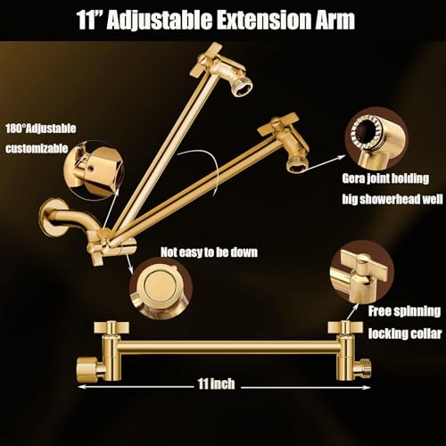 Shower Head 10" High Pressure Rain shower head with Handheld Spray Combo