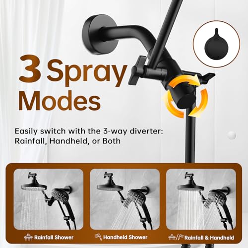 High Pressure Dual Shower Head Combo with Handheld and Rain Shower