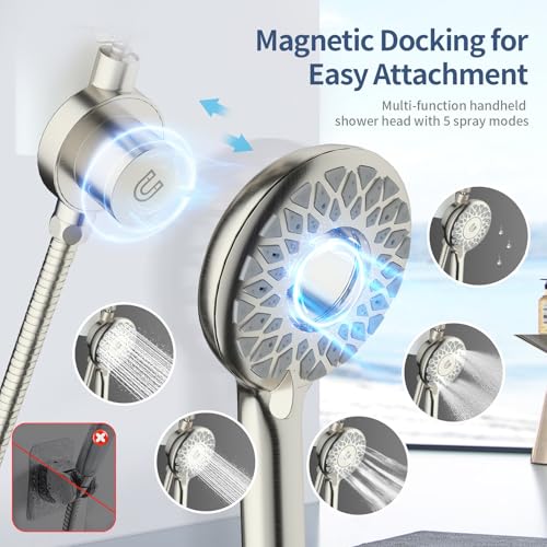 Magnetic Filtered Dual Shower Head with Handheld Spray Combo