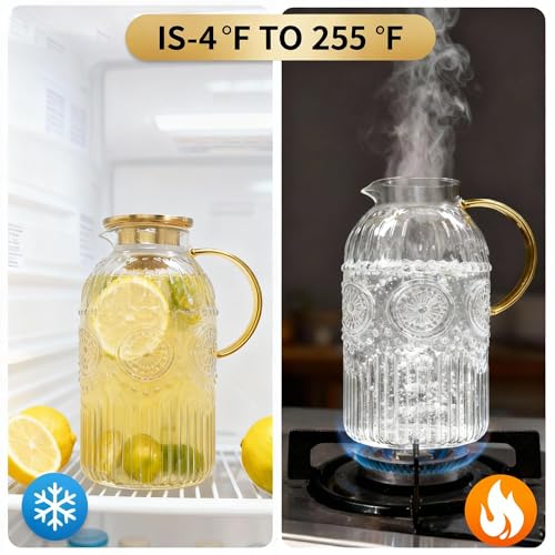 Glass Pitcher with Lid