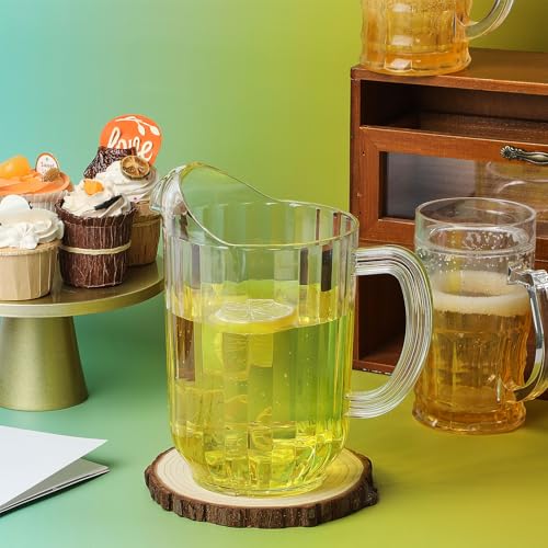 Tessco 1 Pcs Plastic Pitchers 60 Oz Clear Water Beer Jug Large