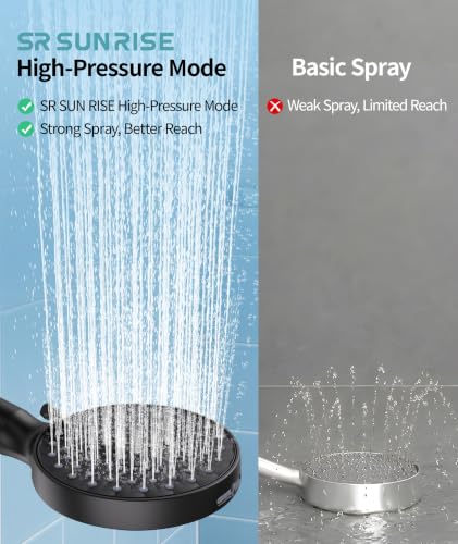 Filtered Shower Head with Handheld High Pressure 9 Spray Mode Showerhead Detachable Shower Head Water Softener Filters Beads for Hard Water Remove Chlorine 1 Filter Matte Black