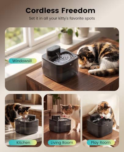 2.2L 74oz Wireless Cat Water Fountain