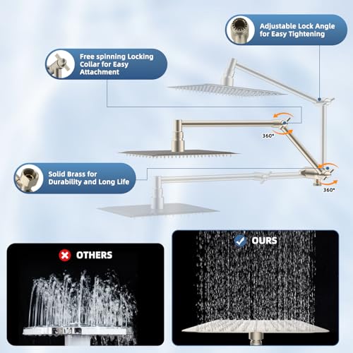12" Metal Rain Shower Head with Handheld