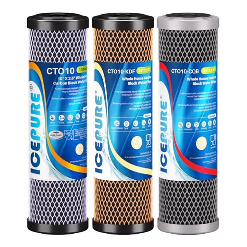 3 Stage 2.5" x 10" Whole House CTO Activated Carbon Water Filter Set (3 Count)