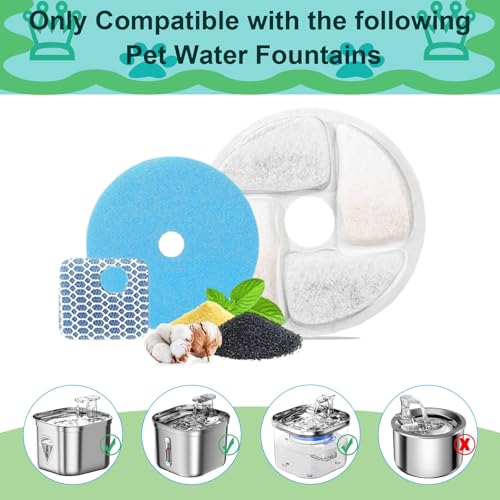 Cat Water Fountain Filter Replacement for Square 2.2L