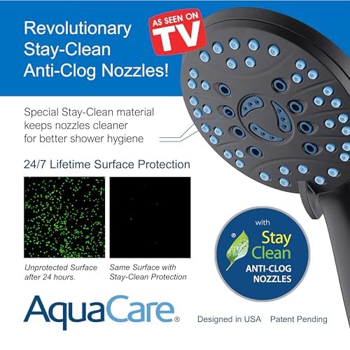 AquaCare 50 mode High Pressure Shower Head Combo with Arm & Dual Power Wash