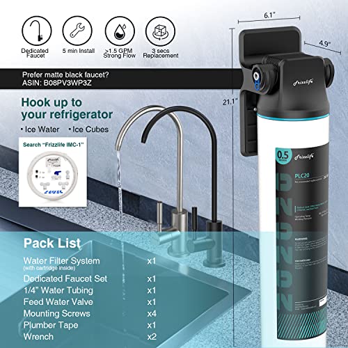 SW20F Under Sink Water Filter System with Brushed Nickel Faucet