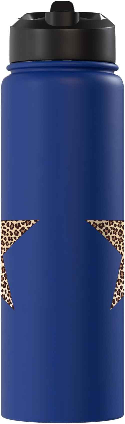 Star Shape - Cute Cheetah Leopard Print Graphic Stainless Steel Insulated Water Bottle