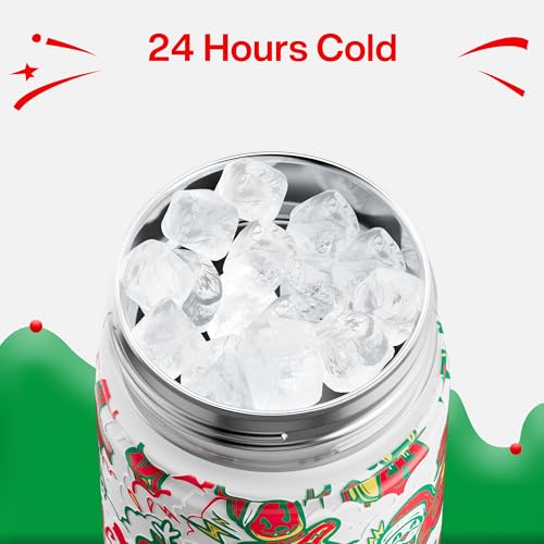 Christmas Insulated Water Bottle with Straw