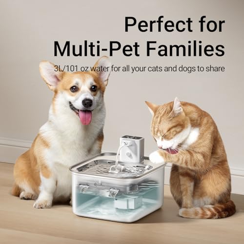 Cat Water Fountain Stainless Steel Wireless Automatic