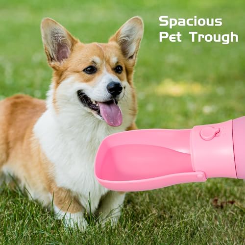 Portable Dog Water Bottle 10oz Pink