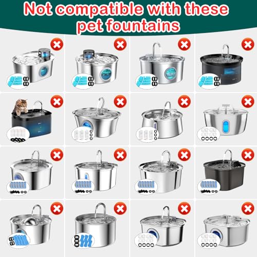 Cat Water Fountain Filter 16Pcs Fit 101oz