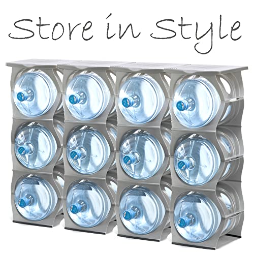 Stackable Water Bottle Storage Rack Best Water Jugs 5 Gallon Organizer. Jug Holder for Kitchen