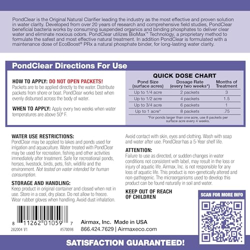 PondClear Packets Beneficial Bacteria Pond Clarifier